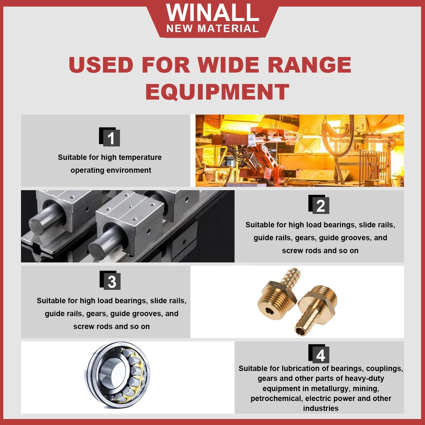 Winall wholesale black Molybdenum disulfide high temperature grease lubricate