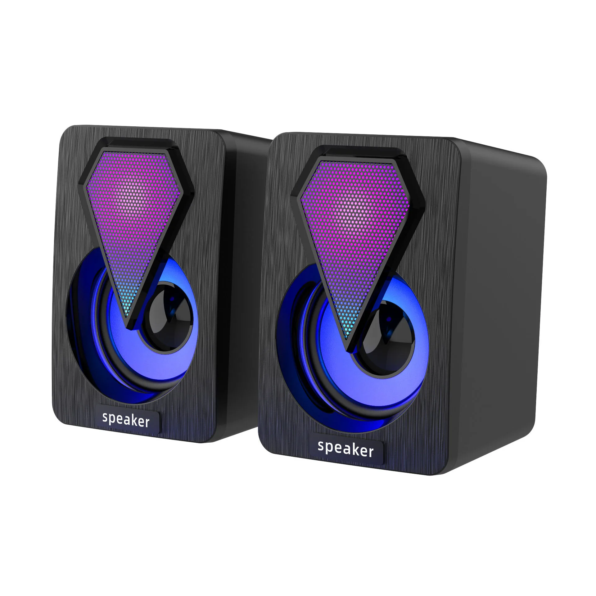 Портативная RGB-подсветка стерео Громкий бас 3 Вт * 2 компьютерные Проводные креативные 0 USB RGB Компьютерные колонки для