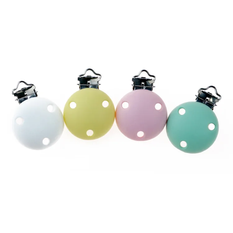 Wholesales Bpa Free Funny Pacifier Chain Clips Baby Teether Holder Silicone Clips for Pacifier