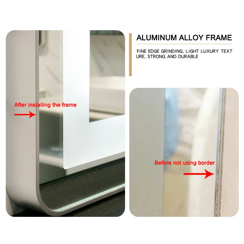 Hot Seller Bathroom Smart Salon Mirror Energy Saving Half Round Hotel Led Light Mirror For Bathroom