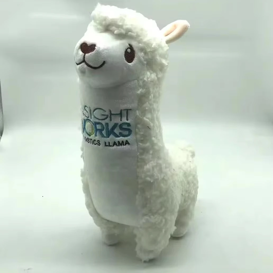 Cute alpaca plush toy accept custom logo forest animal farm animal