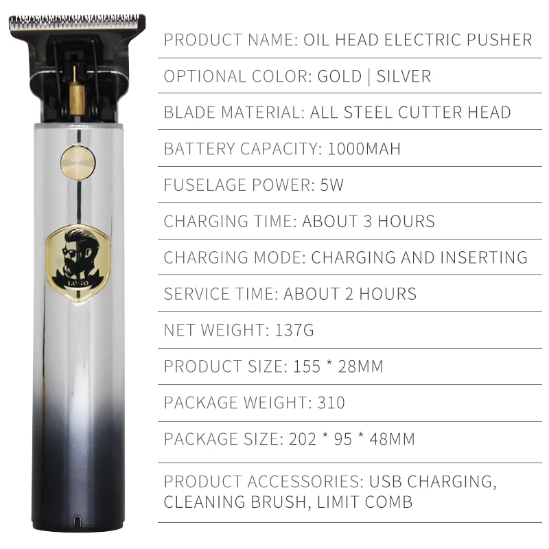 2021 New Professional Shaver Beard Barber 0mm Cutting Machine For Men Haircut Style Power Display Hair Trimmer