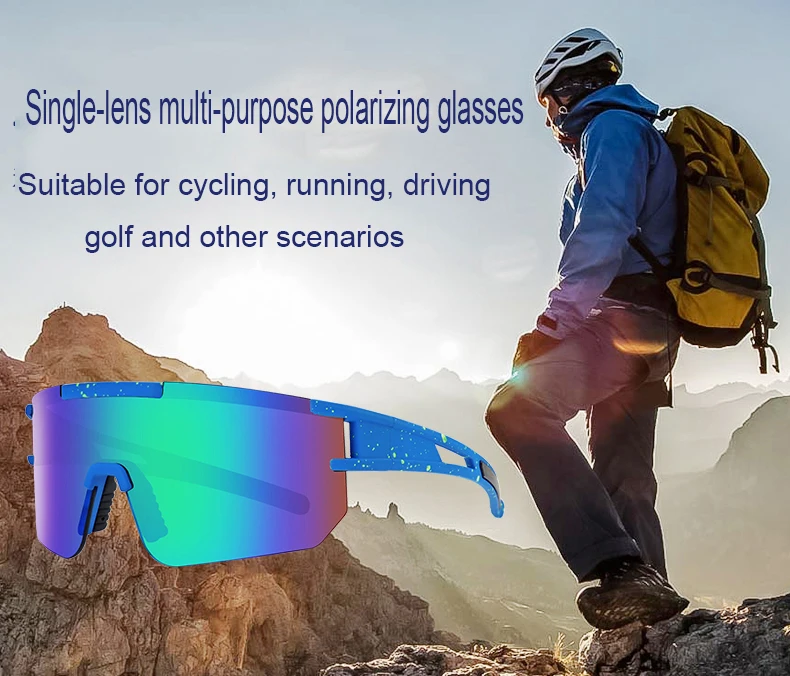 New Big Frame Flat Top Colorful Sun Glasses Women Windproof Men Sport Sunglasses