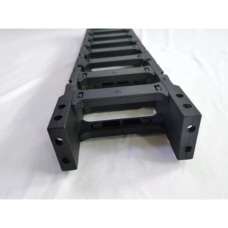 Customized Bridge type plastic openable black low noise cable chain/drag chain/cable wire carrier