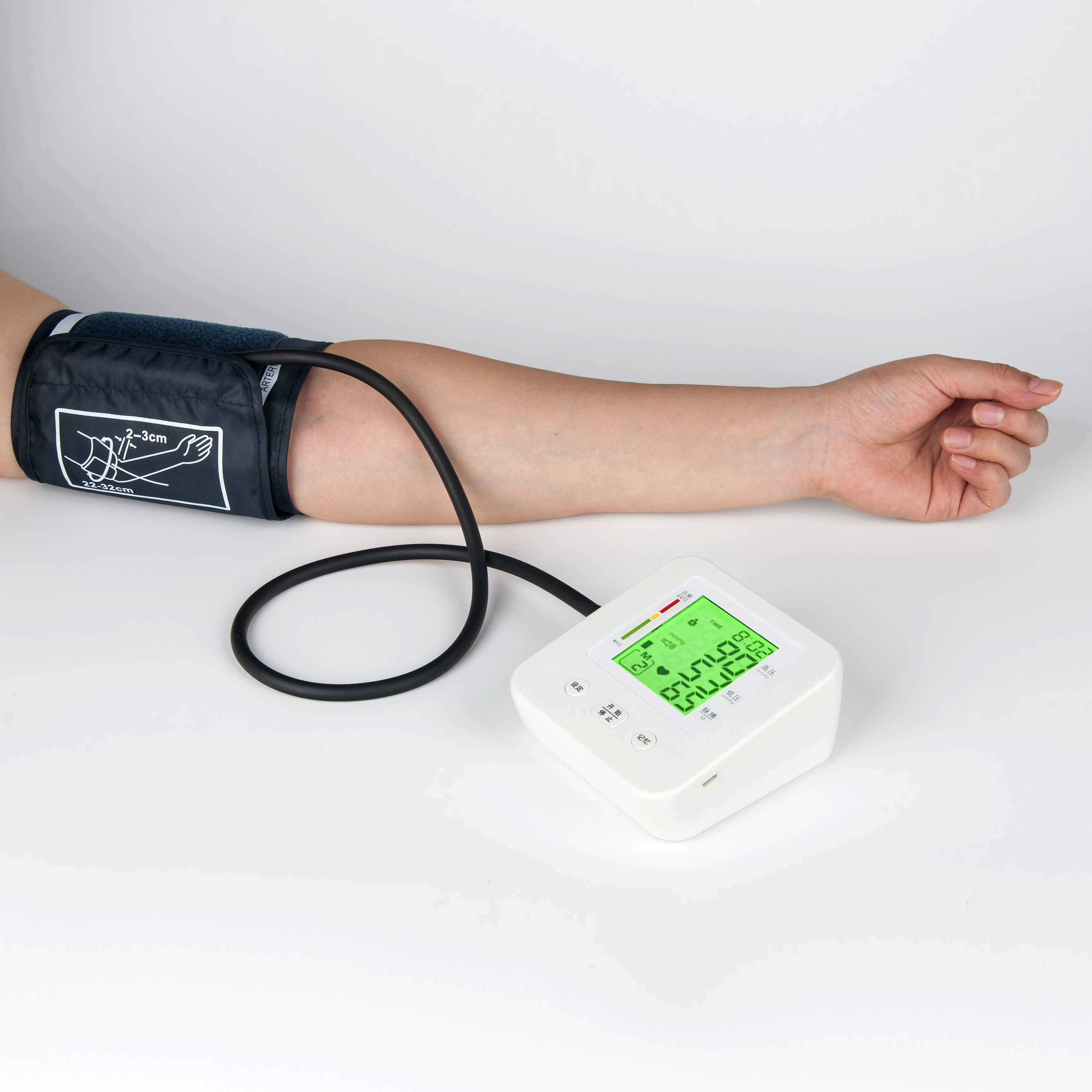 
Manufacturer wholesale price mass customization and sale of portable voice broadcast backlit sphygmomanometer BP monitor 