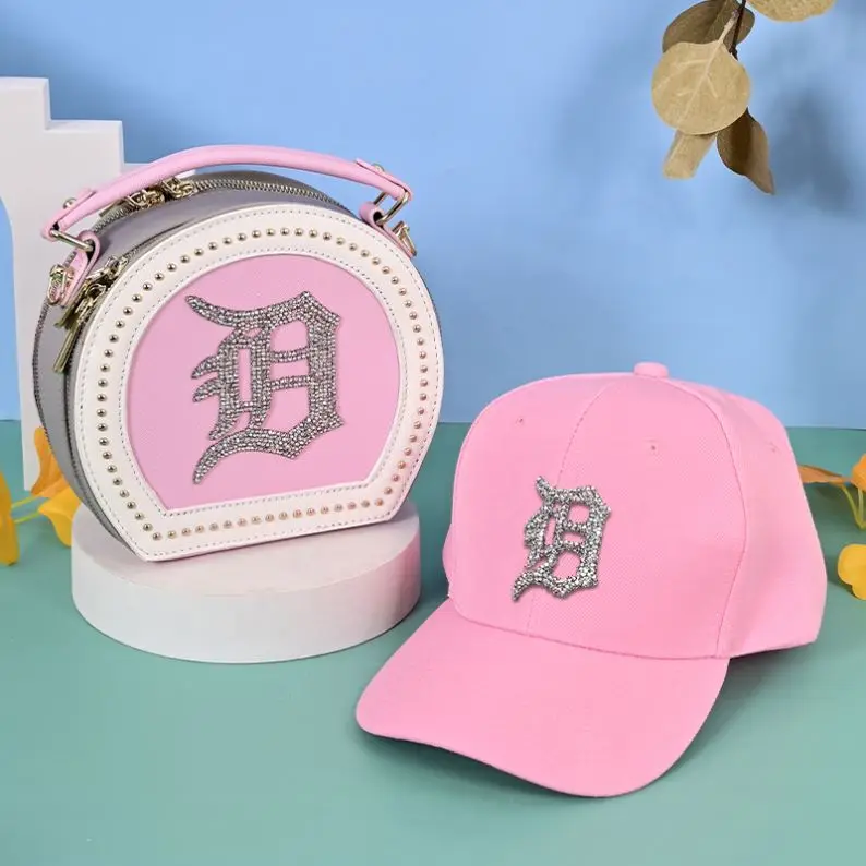 2024 Detroit Purse And Caps Set Brand Women Shopping Crossbody Handbags Luxury Designer Capital Letter D Shoulder Bags