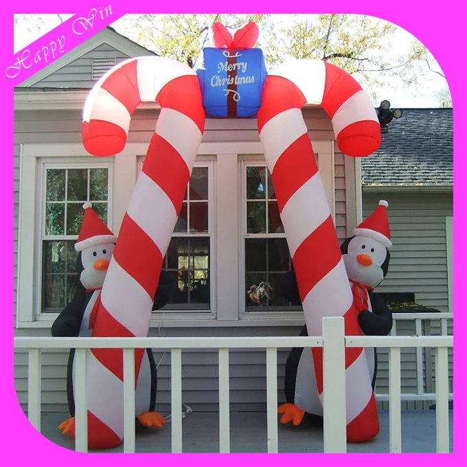 Competitive price giant inflatable candy cane christmas decoration inflatable candy cane for sale