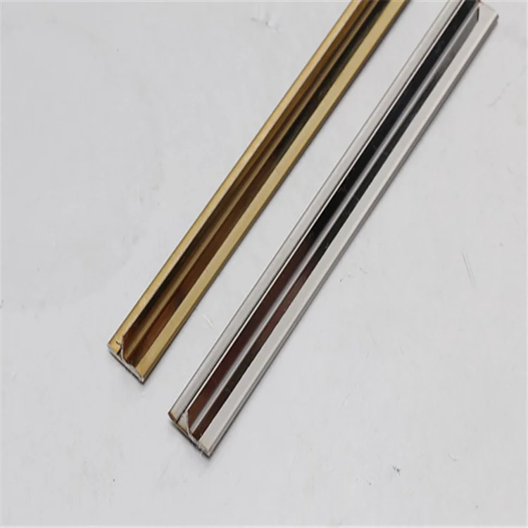 Water corrugated stainless steel decorative line ceiling background wall Titanium laminated strip edge wrap strip U - shaped T -