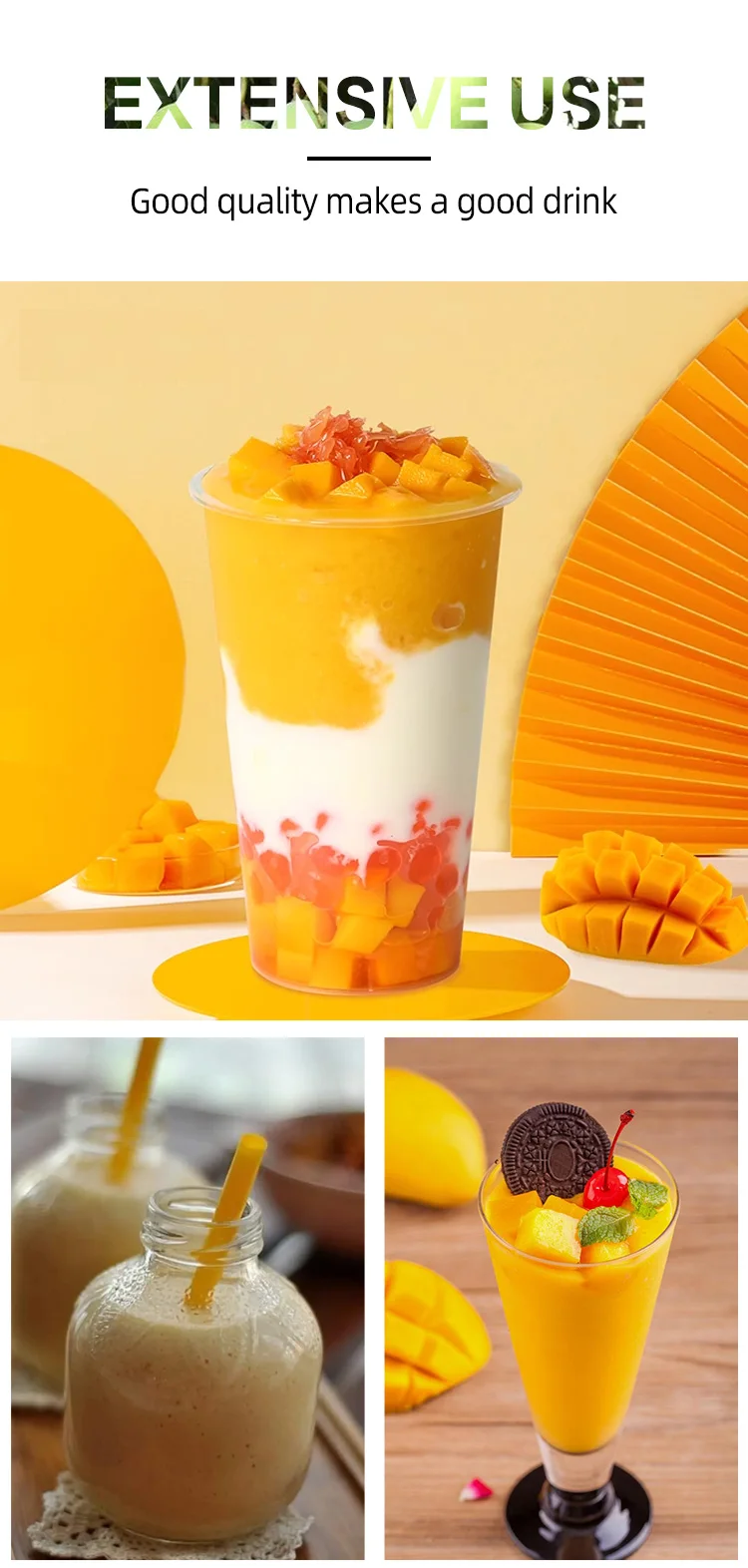 Mango Pulp Fruit Puree Blueberry Strawberry Jam Flavor Juice Syrup For Milk Tea Shop Bubble Tea Ingredients