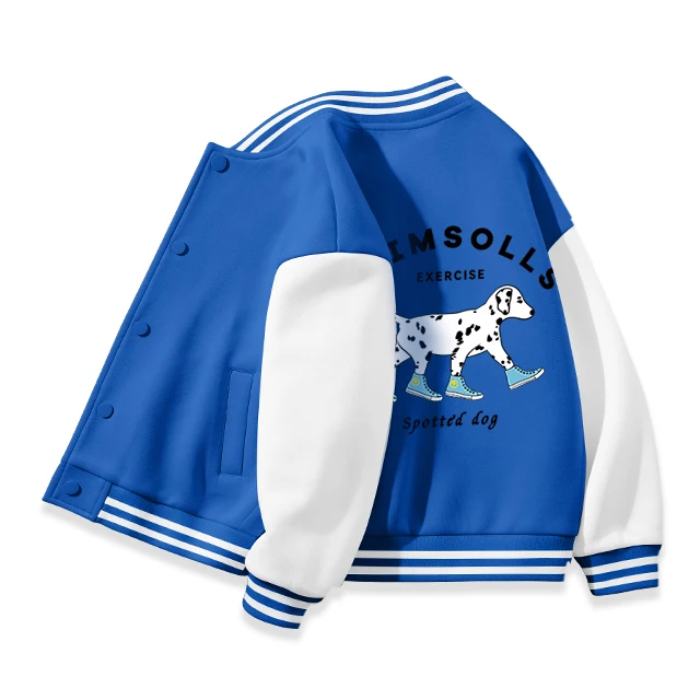 Custom logo Cartoon spotted dog logo printing Outfit Children clothing spring Kids baseball Jacket