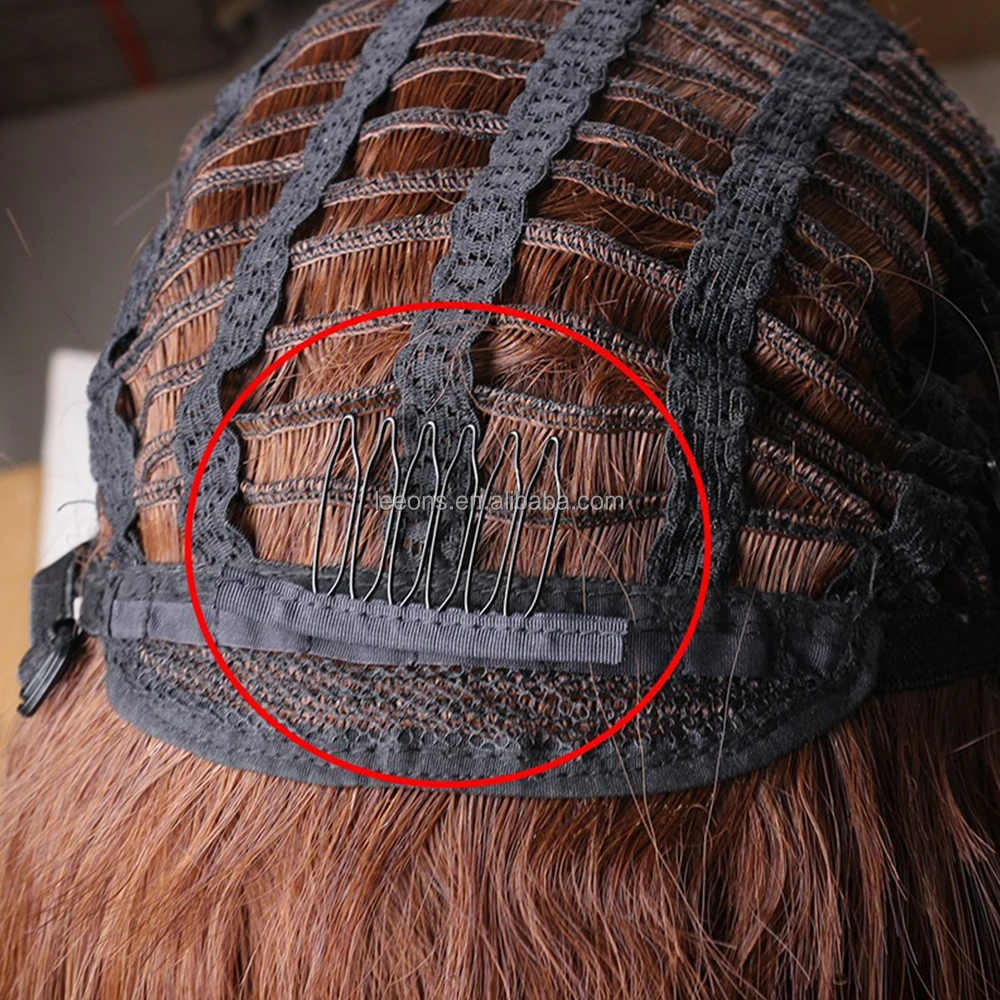 Leeons 6 Teeth 7 Teeth 30mm Black Color Wig Comb Clips Metal Hair Combs for Making Wigs Ponytail Accessories