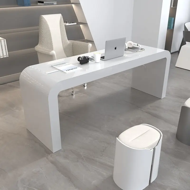 Best Quality Luxury Boss Office Desk Creative High Gloss Finish Computer Aesthetic Table Stylish Simple Design Meeting Desk