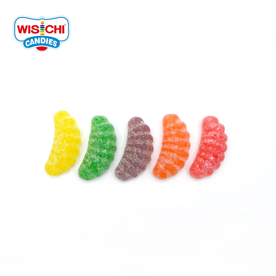 Free Sample Halal Chewy Bulk Colorful Starch Candies 1KG Soft Candy Orange Slice Gummy Candy Sweet Fruity Flavor Bag Packaging