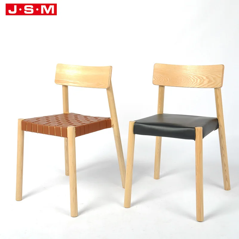 Classic  Design Modern Luxury Velvet Christmas Brown Leather Wood Room Woven Artificial Leather Dining Chair