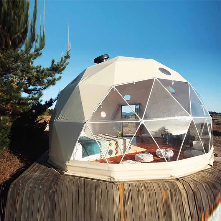Big Heated Eco Hotel  Prefab Transparent geodesic Dome tent  For Trade Show Event Ceremony