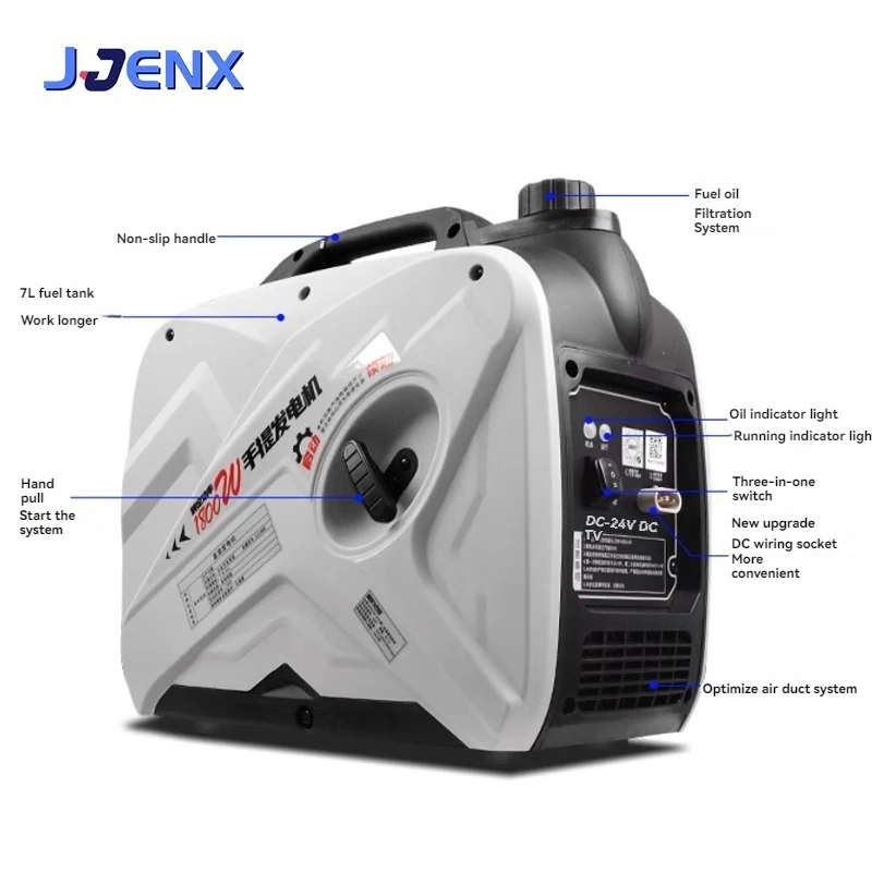 Gasoline portable parking generator 24V silent alternator 12V mini hidden air conditioning car mounted self start and self stop