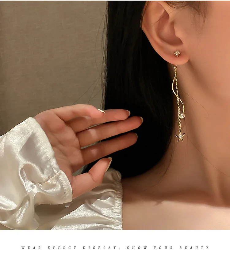 fashion spiral cz earrings star jewellery wholesale