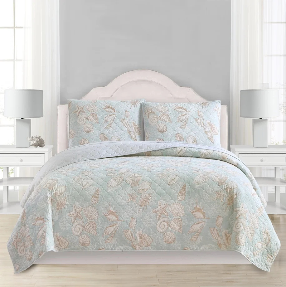 3 pieces floral print twin queen king size quilted embroidered skirted coverlet bedspread bed spread set