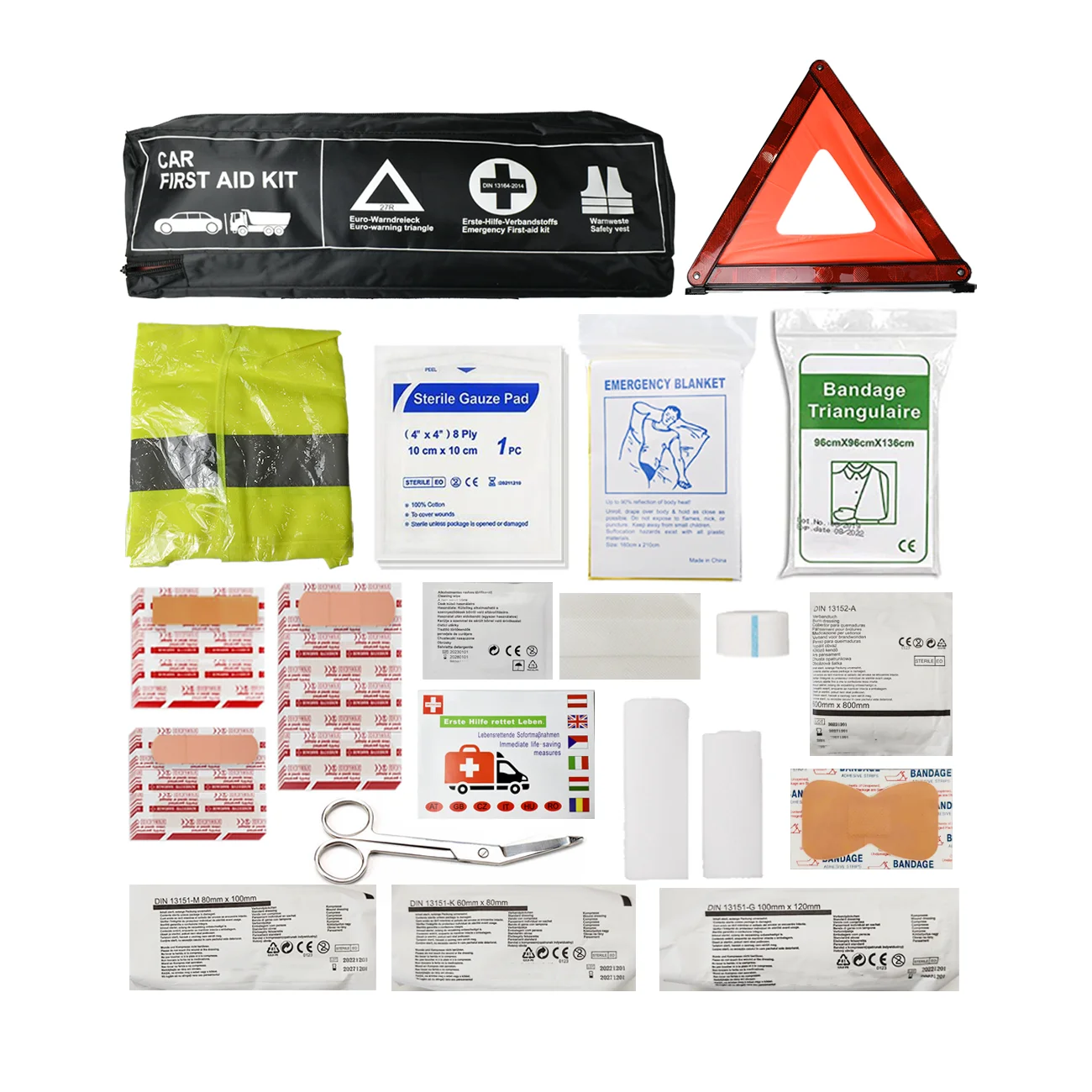 Anthrive Custom Logo Printed Emergency Medical Supplies Health Care Medical Vehicle First Aid Bag Survival Kit For Car DIN 13164