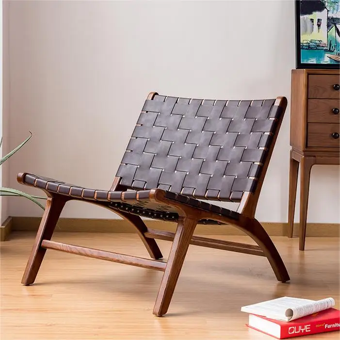 New luxury modern chic Italian solid wood walnut living room bedroom hotel single seat leisure sofa chair