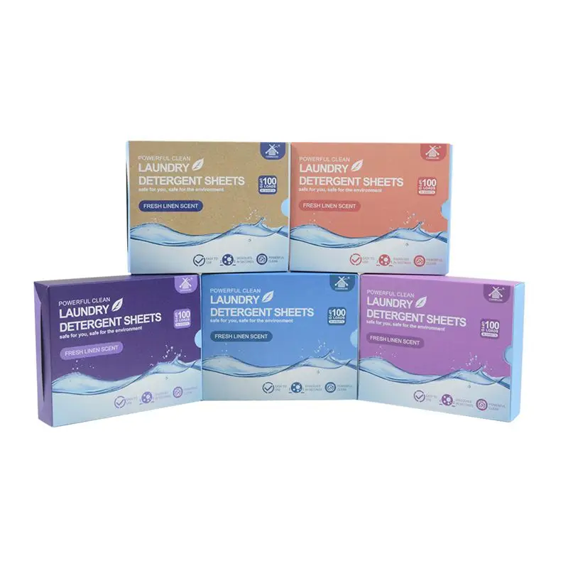 Custom logo washing machine super concentrated Gentle stain removal laundry detergent eco sheets