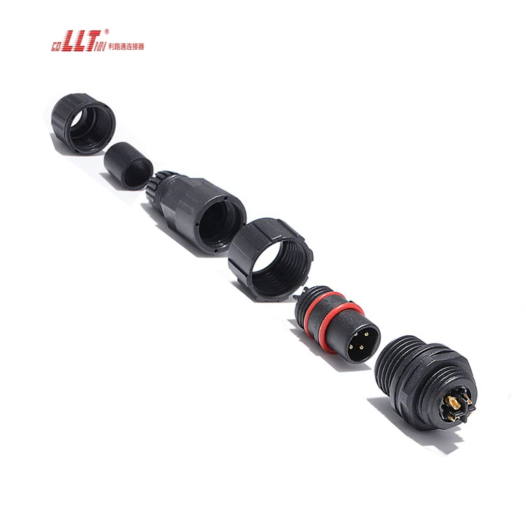 ip68 power female 4pin waterproof  electrical wire assembly terminal 2 3 5 6 7 8 2+8 pin panel mount connector