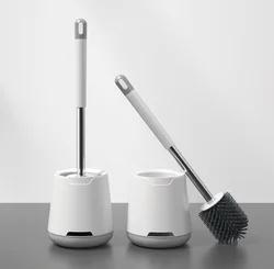 toilet brush and holder set household silicone toilet brush long handle toilet brush