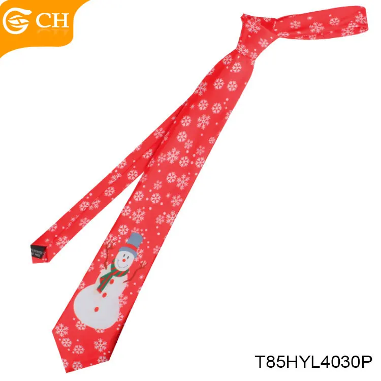Factory Directly Snowman Microfiber Tie Fashion Festival Theme Snowflake Printed Neckties Custom Santa-Claus&Deer Christmas Ties