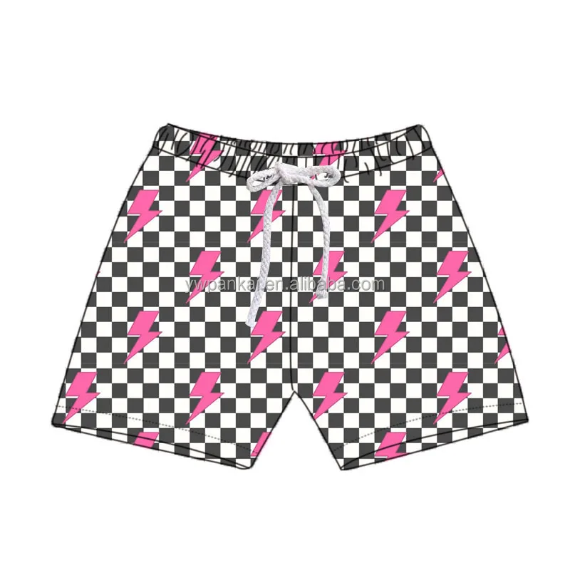 Trendy Kids Boys Elastic Swimming Trunks Turquoise Print Children Clothing Baby Boy Drawstring
