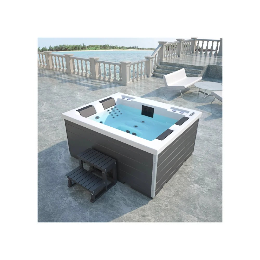 Hot tub 4 person outdoor jacuzzis spa for sale cheap family balboa luxury acrylic massage jets whirlpool bathtub with cover