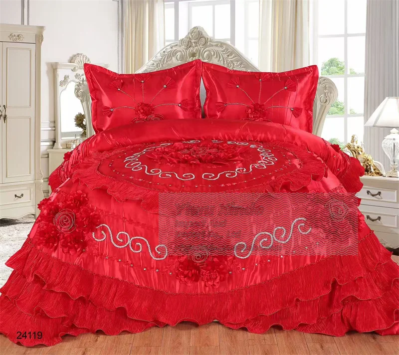 Luxury Bridal Bedding set 6pcs wedding bedding set quilt comforter wedding set