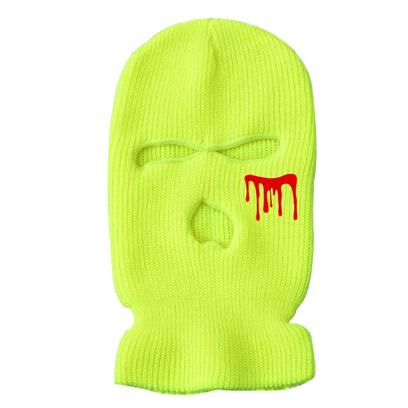 Winter Outdoor Sports Balaclava Knitted Beanie Custom Logo 3-Hole Full Face Mask Cover Ski Cap