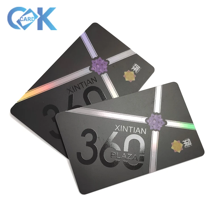 Standard Cr80 card size UV spot PVC gift card frosted finished CMYK printed plastic black spot uv card for promotion