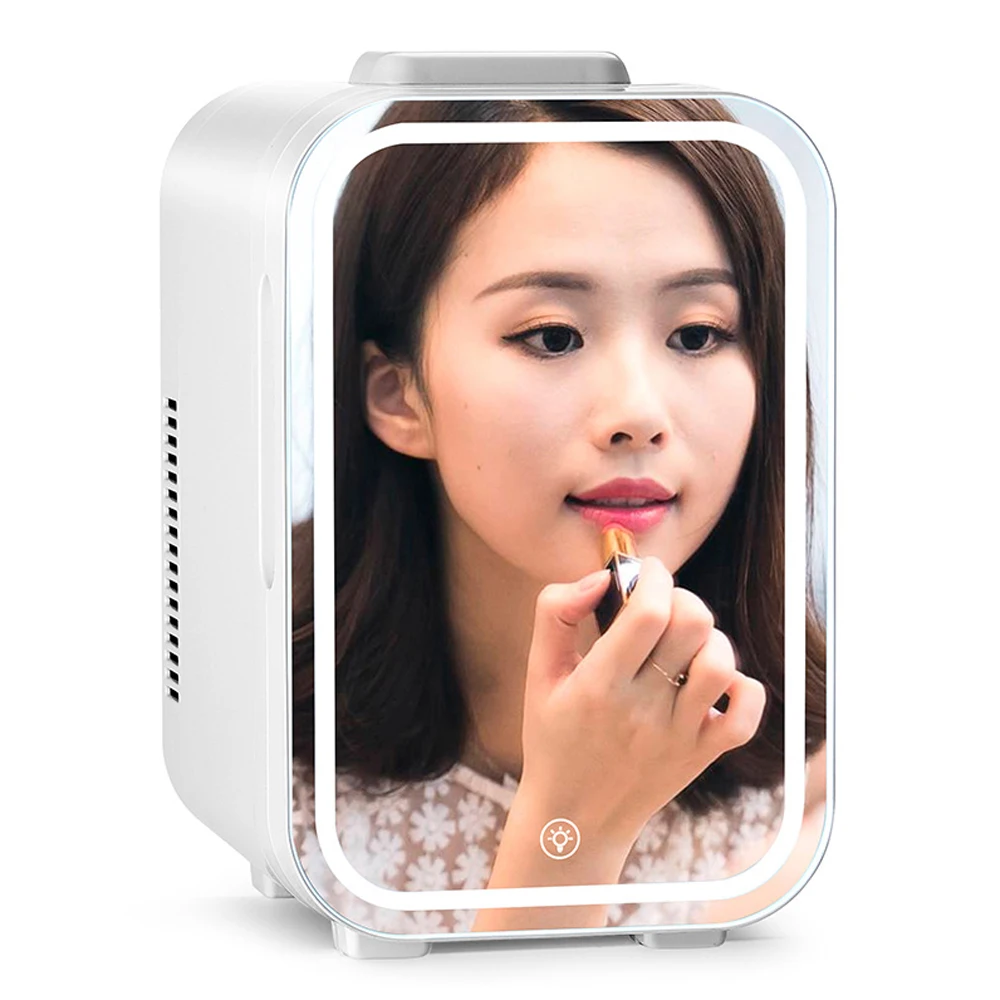 Everich beauty cosmetic fridge 4l 8l new style portable mini single door personal refrigerator with led mirror