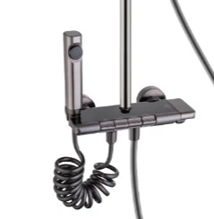 New Smart Digital Display Shower Unit Wall-mounted Brass Bathroom Household Shower System