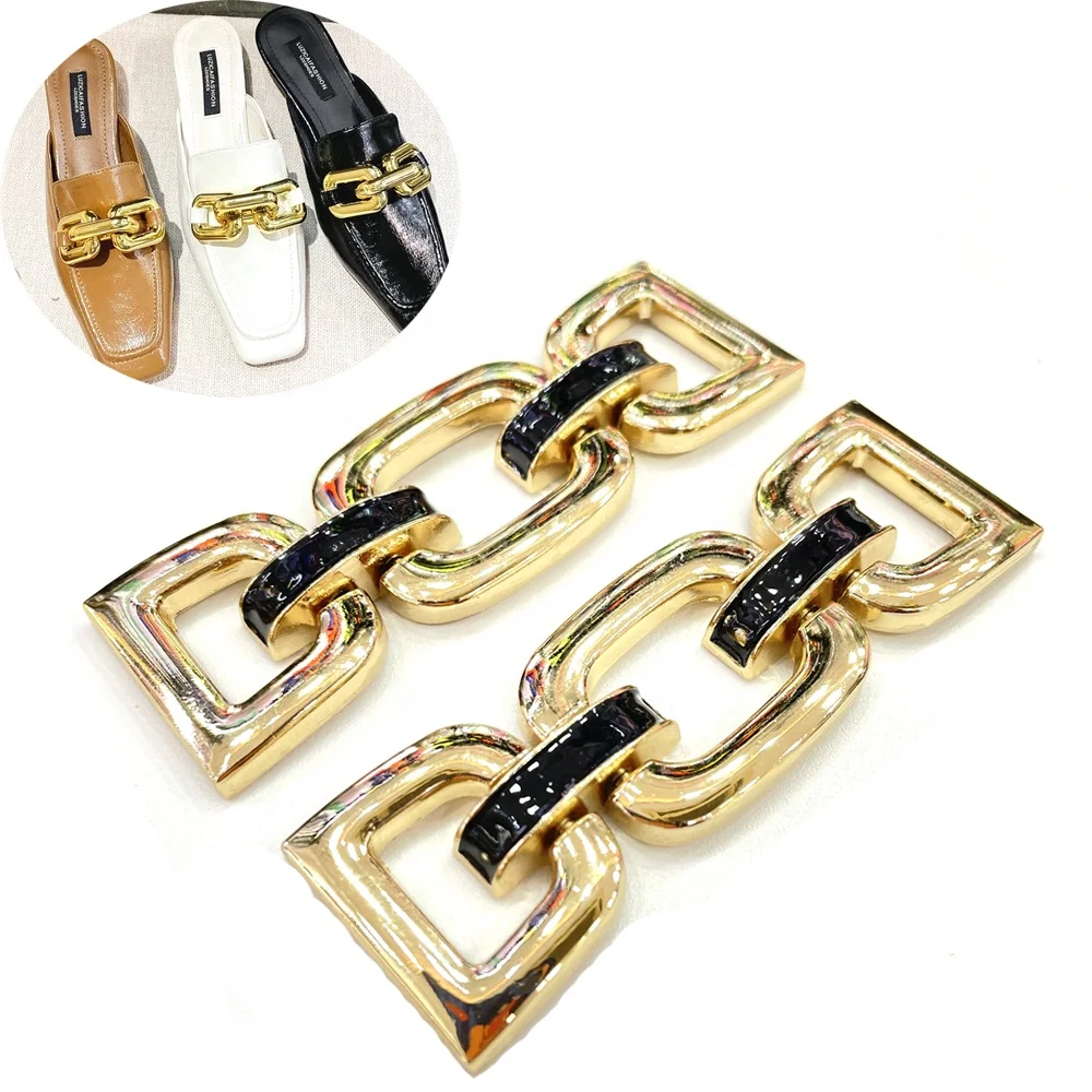 h018 wholesale shoes accessories gold metal shoe buckle