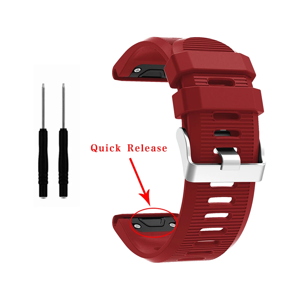 Oulucci For Fenix 5X Band 26mm Width Soft Silicone Watch Strap for Garmin Fenix 5X/ 5X Plus/ 3/3 HR Smartwatch