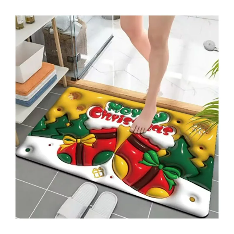Manufacturer in China for various designs floral non-slip bathroom floor mat