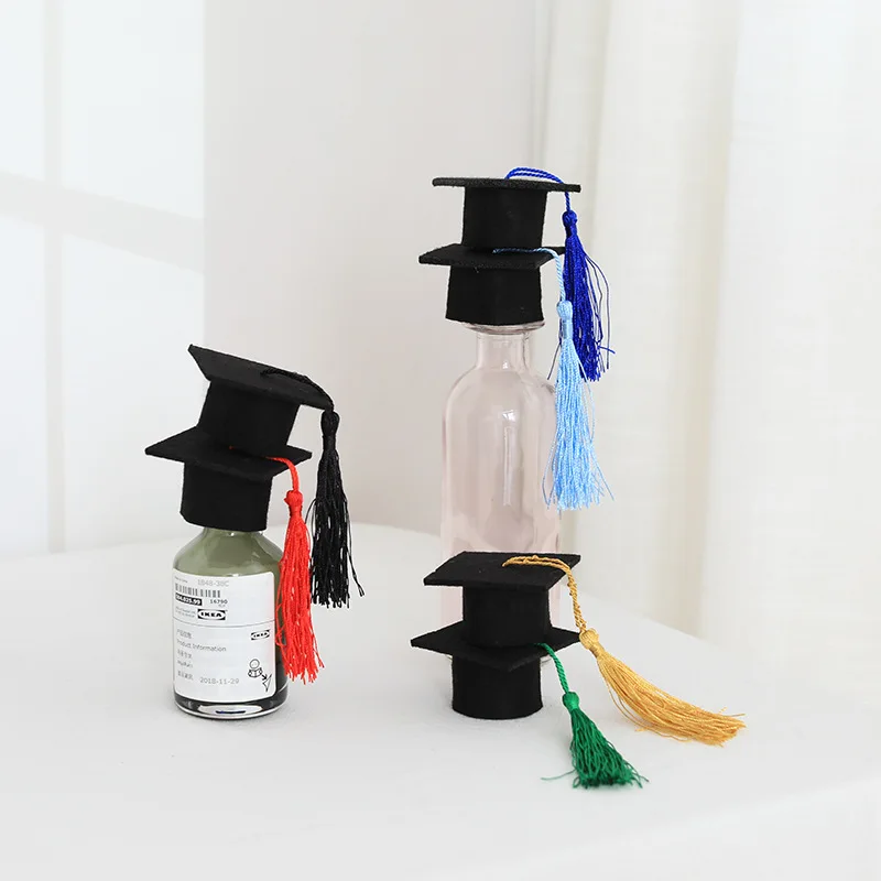 New Mini School Bachelor Hat Bottle Hat Party Tassels Graduation Hat For Graduation Party Decoration