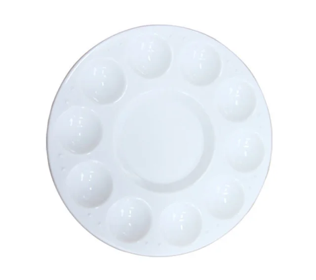 High Quality Cheap Price Eco-friendly Non-Toxic White PP Plastic Material Made Oil Watercolor Painting Mixing Tray Pallet