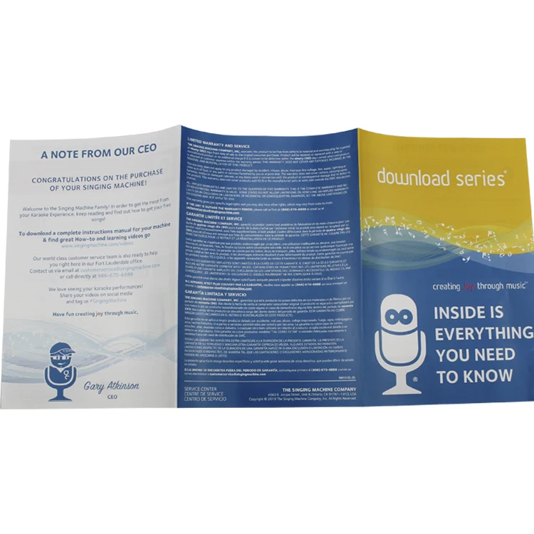 Cheap High Quality Customized Brochure Users Manual full color printing