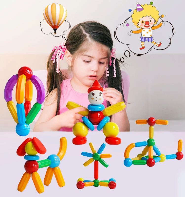 Kid Magnet Blocks for Kids Magnetic Sticks and Balls Toy Educational Sets Magic Magnetic Building Blocks Game Fidget Toy