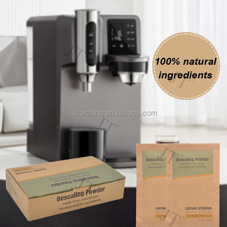 Removes limescale for coffee maker biodegradable and phosphate free coffee machine descale powder