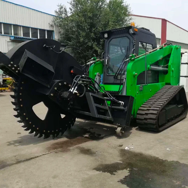 Wheel Saw Attached Chinese Cheap TS125 Loader Mini Rubber Track Skid Steer Loader for Sale