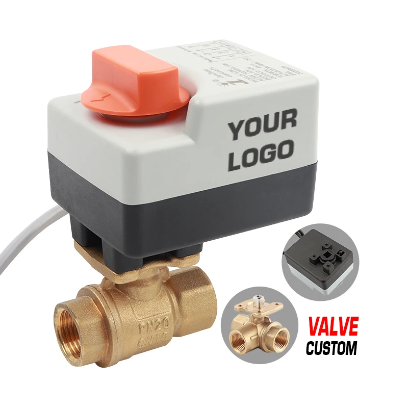 Ball Valve with Analog Control Electric Actuator DN15 Brass for Water Media Customizable ODM Support Made of Plastic Junzhou