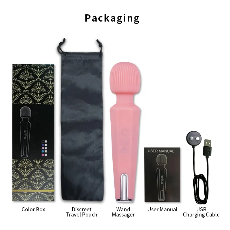 
pink color wireless rechargeable av g-spot wand massager for pussy 