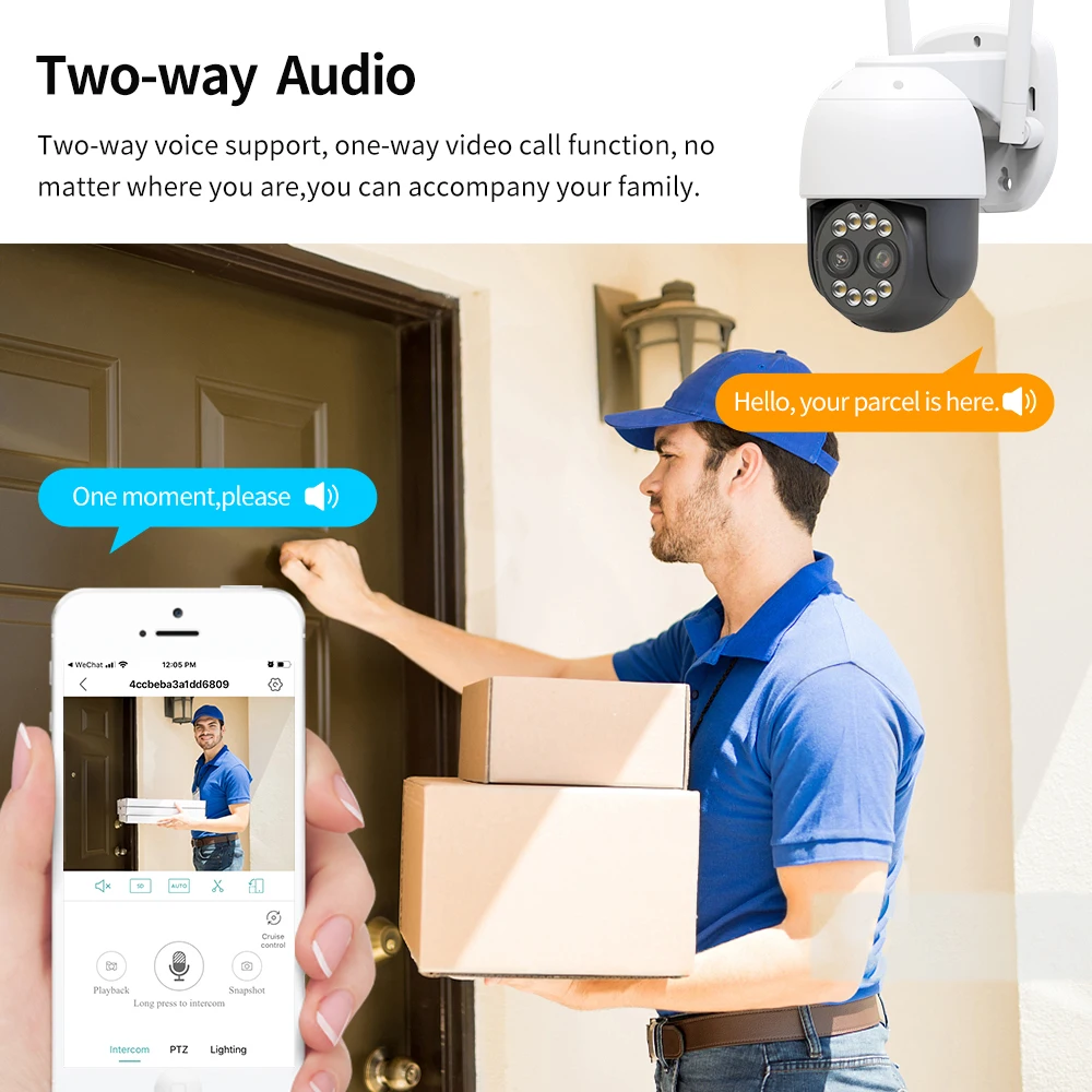 PTZ Wi-fi Camera Security IP camera de surveillance 2MP 4MP 8X Zoom Dual Lens Speed Dome Icsee CCTV Wireless Camera Wifi Outdoor