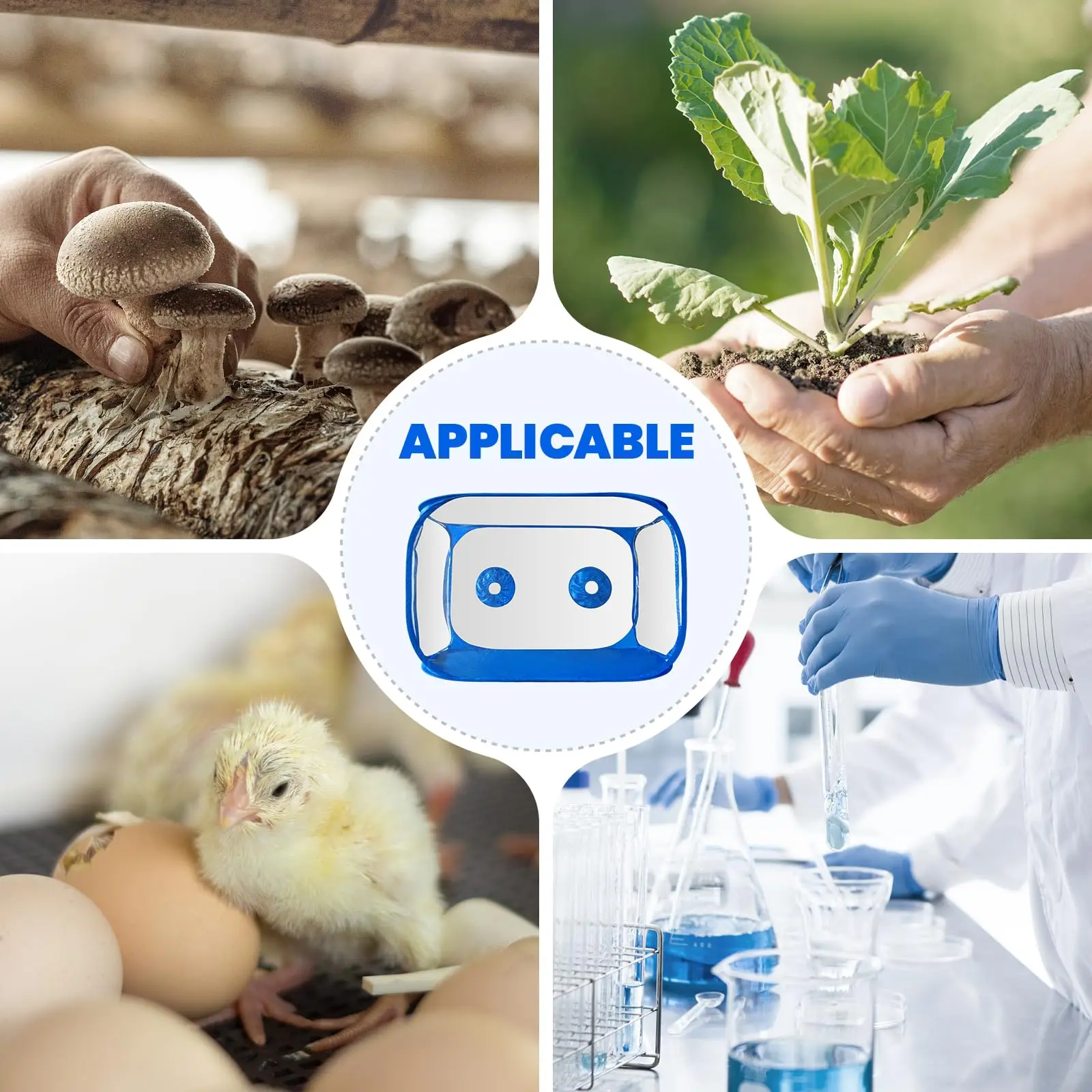 Still Air Box Mushroom Grow Kit-Mushroom Grow Bags Portable Mycology Fume Hood Propagation Stations,Mushroom Grow Tent(Blue)