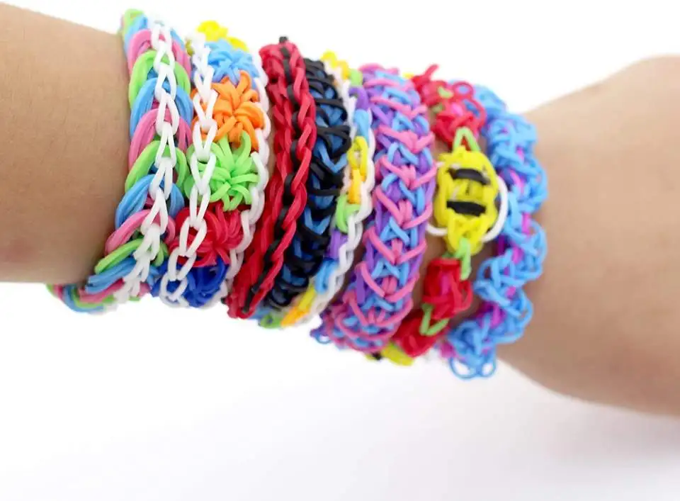 Hot Sales 1800+ pcs Rubber Bands Bracelet Kit 24  Colors Loom Bands Clips Beads Diy Set for kids