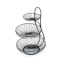 Hot selling good quality 3 tier metal fruit basket kitchen
